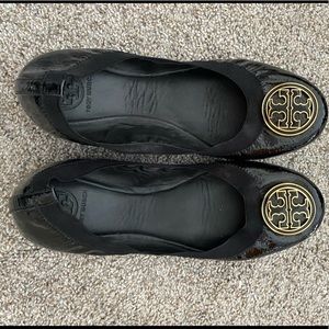 Black patent Tory Burch ballet flats